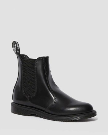 Dr Martens Flora Smooth Leather Chelsea Cizmy Damske Čierne | 9274-HADXE